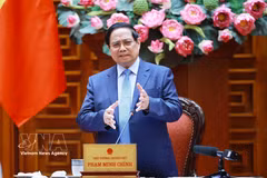 Premier de Vietnam insta a política monetaria y fiscal flexible para alcanzar crecimiento de dos dígitos (Foto: VNA)