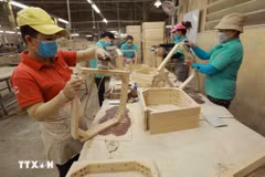 La madera y los productos de madera se encuentran entre los 7 grupos de productos agrícolas, forestales y acuáticos con un valor de exportación superior a mil millones de USD. (Foto: VNA)