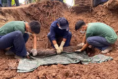 Hallan restos de soldados caídos en la comuna fronteriza de Tan Thanh, provincia sureña de Dong Thap. (Foto: VNA)