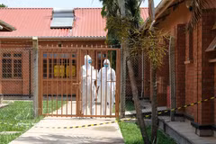 Una zona de cuarentena contra Ébola en Uganda. (Foto: Xinhua/VNA)