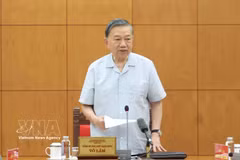 El secretario general del Partido Comunista de Vietnam (PCV) y presidente de la República, To Lam, habla en el evento. (Fuente: VNA)