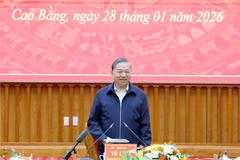 El secretario general del Partido Comunista de Vietnam, To Lam, en el evento. (Fuente: VNA)