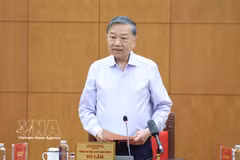 El secretario general del Partido Comunista y presidente de Vietnam, To Lam, habla en el evento. (Fuente: VNA)