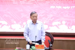 El secretario general del Comité Central del Partido Comunista de Vietnam y presidente de la República, To Lam, habla en el evento. (Fuente: VNA)