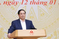 El primer ministro Pham Minh Chinh habla en el evento. (Fuente: VNA)