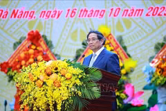 El primer ministro Pham Minh Chinh habla en el evento. (Fuente: VNA)