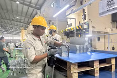 Línea de producción de piezas para automóviles y motocicletas en la Compañía de Industria de Precisión de Vietnam 1 en la provincia de Phu Tho. (Fuente: VNA)