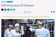 Captura de pantalla del artículo del sitio web indonesio Kompasiana sobre la inversión extranjera directa en Vietnam.