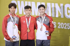 El nadador Pham Thanh Bao gana la medalla de oro en los 200 metros pecho masculinos. (Fuente: VNA)