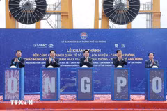 Presidente vietnamita asiste a inauguración de muelles de contenedores internacionales en Hai Phong