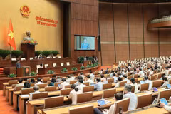 Una sesión de trabajo del noveno período de sesiones de la Asamblea Nacional de Vietnam de la XV Legislatura. (Fuente: VNA)