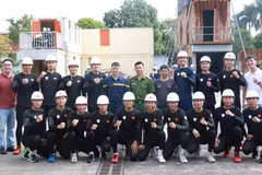 El equipo del Ministerio de Seguridad Pública de Vietnam está listo para Campeonato Mundial de Deporte de Bomberos y Rescate. (Foto: nhandan.vn)