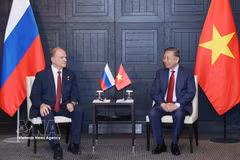 El secretario general del Partido Comunista y presidente de Vietnam, To Lam, se reúne con el presidente del Partido Comunista de la Federación de Rusia, Gennady Zyuganov. (Fuente: VNA)