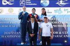 El equipo de remo de playa de Vietnam copnquista dos medallas de oro en el Campeonato Asiático de Remo de Playa Sprint 2026. (Foto: tdtt.gov.vn)