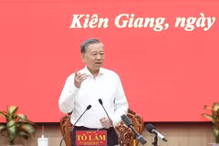 El secretario general del Partido Comunista de Vietnam, To Lam, habla en el evento. (Fuente: VNA)