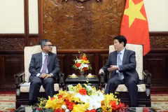 El presidente Luong Cuong recibe al embajador de Indonesia en Vietnam, Denny Abdi (Fuente: VNA)