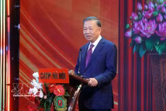 El secretario general del Partido Comunista de Vietnam y presidente de la República, To Lam, habla en el evento. (Fuente: VNA)