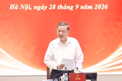 El secretario general del Partido Comunista y presidente de Vietnam, To Lam, habla en el evento. (Fuente: VNA)