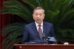 El secretario general del Partido Comunista de Vietnam, To Lam, habla en el evento. (Fuente: VNA)