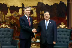 El viceprimer ministro permanente de Vietnam, Pham Gia Tuc, recibe al ministro de Asuntos Exteriores de Lituania, Kęstutis Budrys. (Fuente: baochinhphu.vn)
