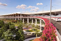 Vista en perspectiva de la Terminal T2 del Aeropuerto Internacional de Phu Quoc. (Fuente: VNA)