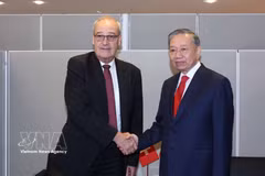 El secretario general del Partido Comunista de Vietnam (PCV) y presidente de la República, To Lam, y el presidente de Timor Leste, José Ramos-Horta. (Fuente: VNA)