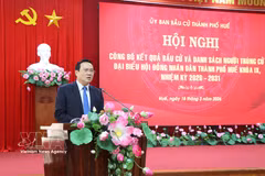 El vicepresidente permanente del Consejo Popular municipal Nguyen Quang Tuan en el evento. (Fuente: VNA)