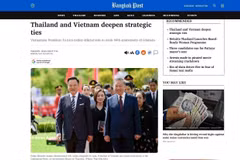El diario Bangkok publica el artículo "Tailandia y Vietnam fortalecen sus relaciones estratégicas". (Foto: VNA)
