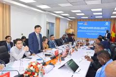 El viceministro de Agricultura y Medio Ambiente y presidente del Subcomité de Vietnam, Nguyen Hoang Hiep, habla en el evento. (Fuente: VNA)