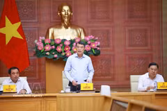 El primer ministro de Vietnam, Le Minh Hung, habla en el evento. (Fuente: VNA)