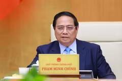 El primer ministro vietnamita, Pham Minh Chinh, habla en el evento. (Fuente: VNA)