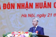 El secretario general del Partido Comunista de Vietnam (PCV), To Lam, habla en el evento. (Fuente: VNA)
