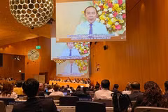 El ministro de Ciencia y Tecnología de Vietnam, Vu Hai Quan, habla en la 68.ª Reunión Anual de la Asamblea General de la Organización Mundial de la Propiedad Intelectual (OMPI). (Fuente: Misión permanente de Vietnam en Ginebra)