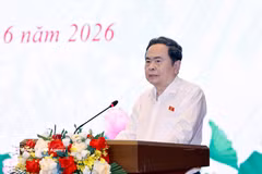 El presidente de la Asamblea Nacional de Vietnam, Tran Thanh Man, habla en el evento. (Fuente: VNA)