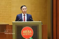 El gobernador del Banco Estatal de Vietnam, Pham Duc An, habla en el evento. (Fuente: VNA)