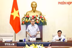 El presidente de la Asamblea Nacional de Vietnam, Tran Thanh Man, habla en el evento. (Fuente: VNA)