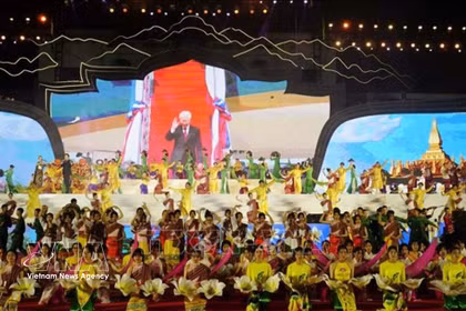 Intercambio cultural, deportivo y turístico en la región fronteriza entre Vietnam y Laos en 2022. (Foto: VNA)