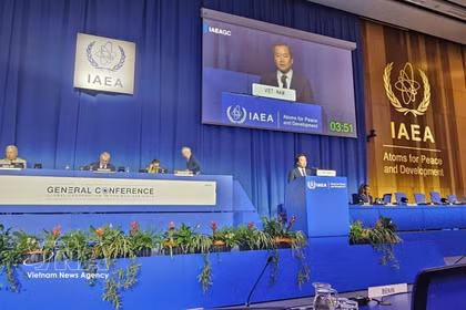 Nguyen Hoang Linh, director de la Agencia de Seguridad Radiológica y Nuclear, pronuncia un discurso (Foto: VNA)