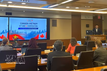 El seminario “Cooperación en TIC e IA entre Canadá y Vietnam: de la innovación a las oportunidades de mercado”. (Foto: VNA)