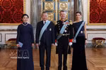 El secretario general del Partido Comunista y presidente de Vietnam, To Lam, junto con su esposa, Ngo Phuong Ly, y el rey Federico X y la reina María de Dinamarca. (Foto: VNA)