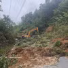 Un deslizamiento de tierra en una carretera rural en la provincia montañosa de Thanh Hoa. (Foto: VNA)
