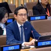 El embajador Do Hung Viet interviene en nombre de la ASEAN. (Foto: VNA)