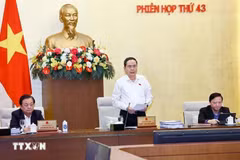 El presidente de la Asamblea Nacional, Tran Thanh Man, interviene en el evento. (Fuente: VNA)