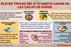 Platos típicos del Año Nuevo Lunar en las calles de Hanoi