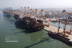 En el complejo portuario de aguas profundas Cai Mep–Thi Vai. (Fuente: VNA)