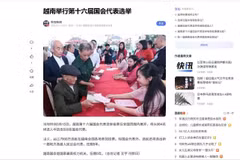 El sitio web de la Televisión Central de China (CCTV) informa sobre las elecciones. (Fuente: VNA)
