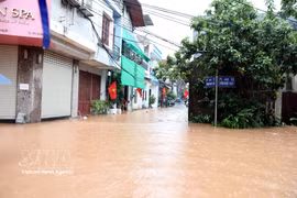 Tifón Narra causa fuertes lluvias y daños en la región norteña de Vietnam (Foto: VNA)