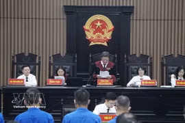 El Tribunal Popular de Hanoi abre el juicio de primera instancia contra el exviceministro de Trabajo, Inválidos de Guerra y Asuntos Sociales, Nguyen Ba Hoan, y otros 27 acusados por delitos de corrupción y violaciones contables. (Foto: VNA)