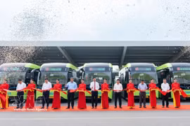 Hanoi impulsa la transición hacia una flota de autobuses 100% eléctricos (Foto: VNA)