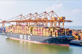 MSC KALINA es el mayor barco de contenedor que atraca al puerto de Lach Huyen, en la ciudad norteña de Hai Phong. (Foto: VNA)